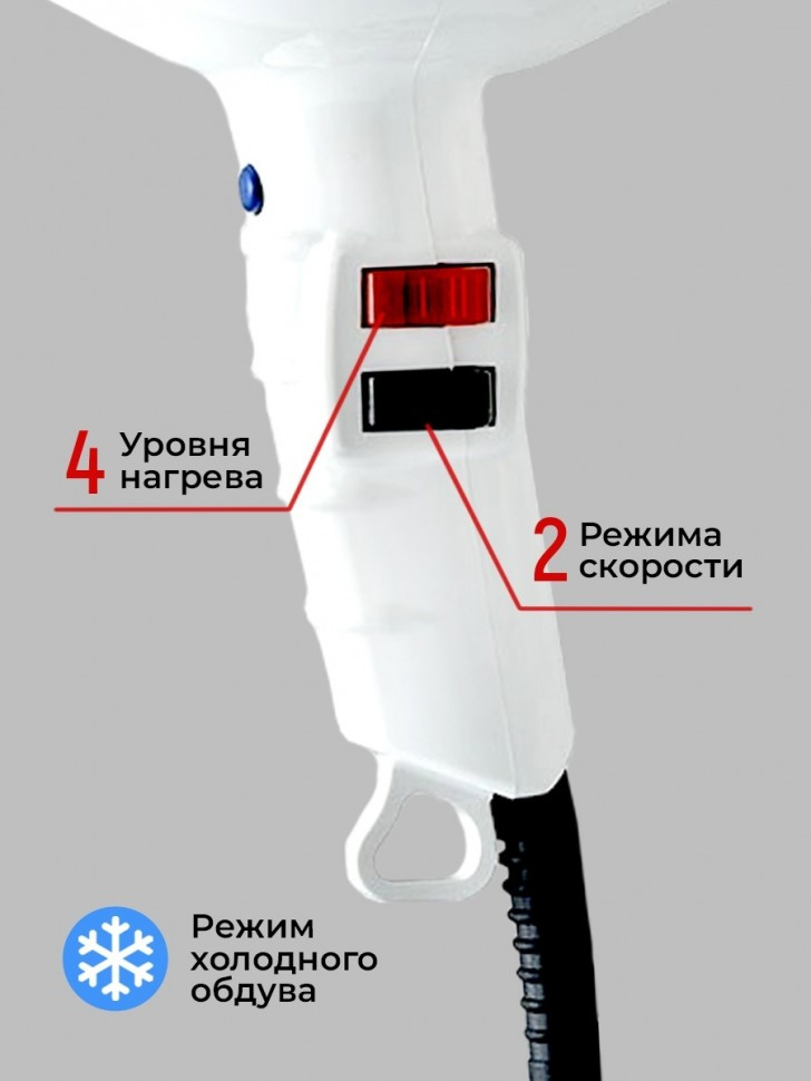 Фен ETI Turbodryer 3500, 2000 ватт, белый