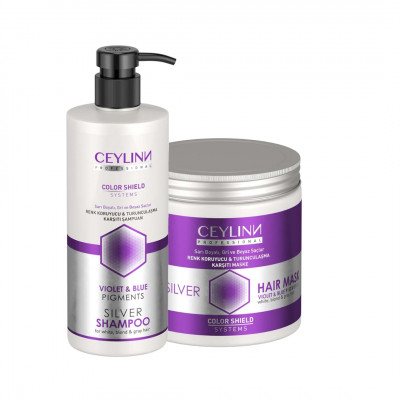 Набор косметики для ухода за волосами CEYLINN SILVER 2х500 мл (шампунь, маска)
