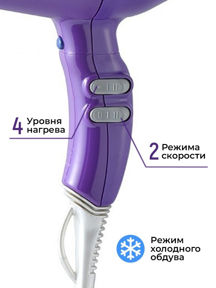 Фен ETI Eco Turbo 3900 Xtrapower 2500 ватт, фиолетовый