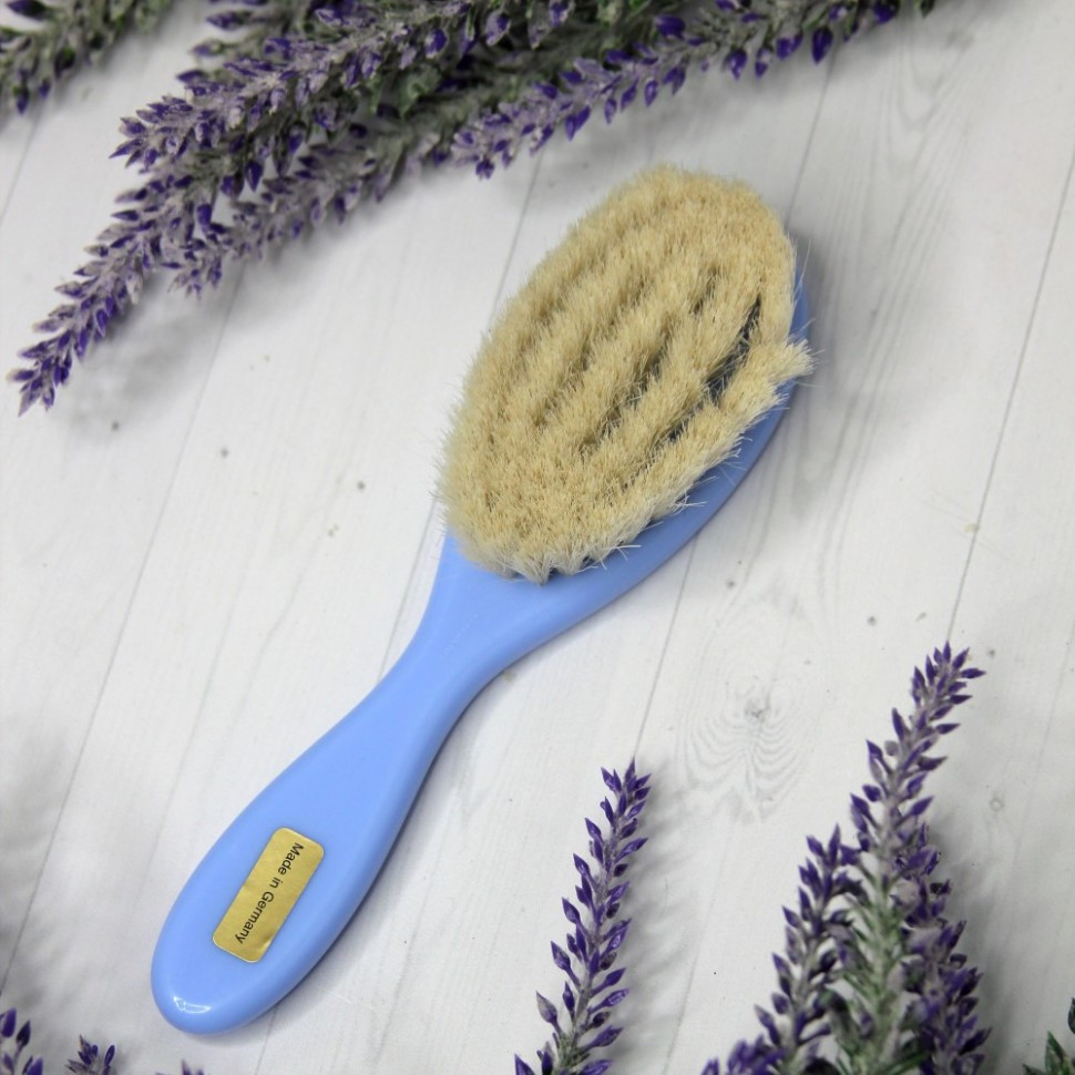 Щетка Keller детская с натуральной щетиной, голубая