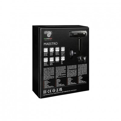 Фен ETI Maestro IONIC 1650/2000 ватт, черный