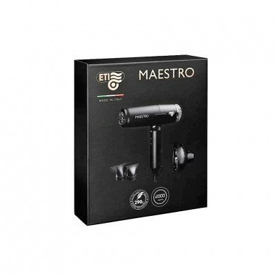 Фен ETI Maestro IONIC 1650/2000 ватт, черный