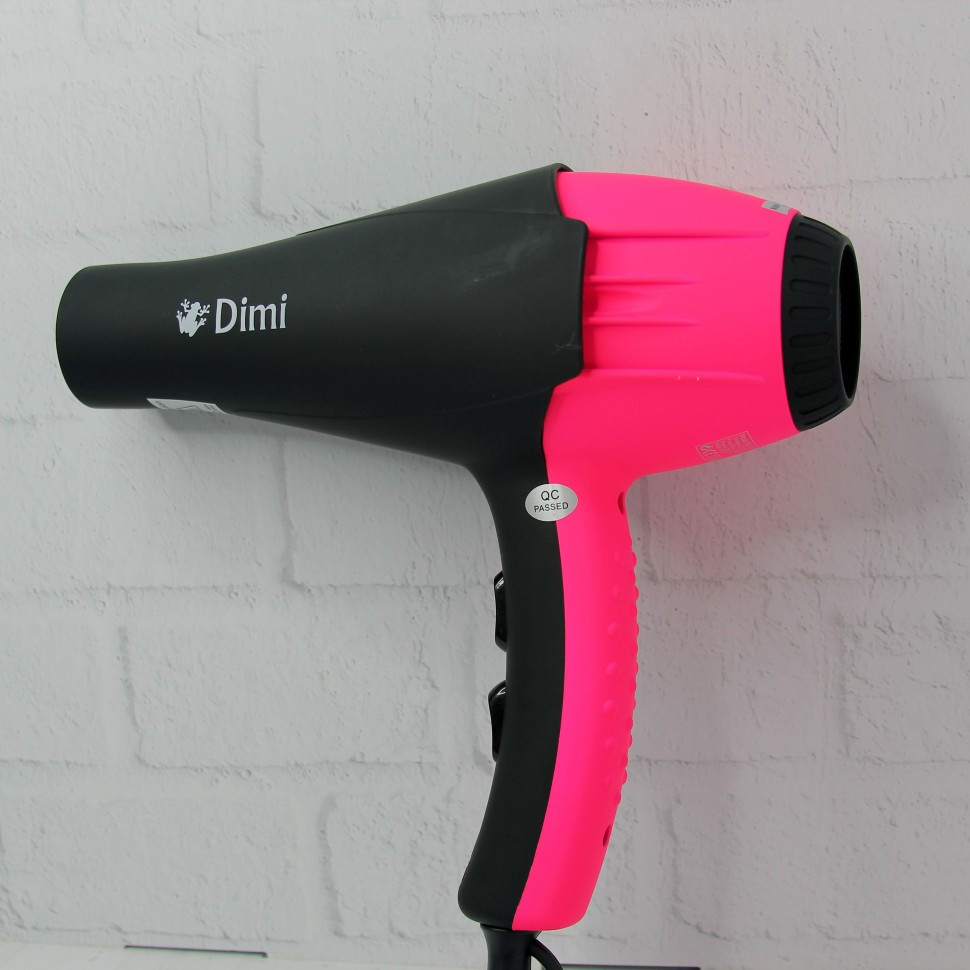Профессиональный фен Dimi 9200 с ионизатором, цвет черный/розовый