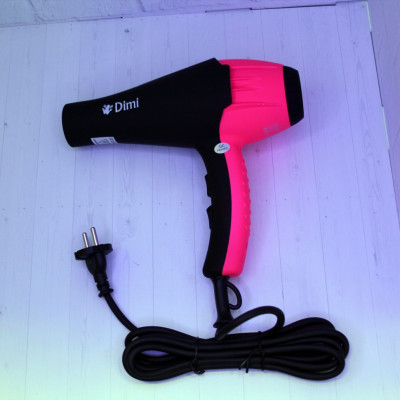 Профессиональный фен Dimi 9200 с ионизатором, цвет черный/розовый